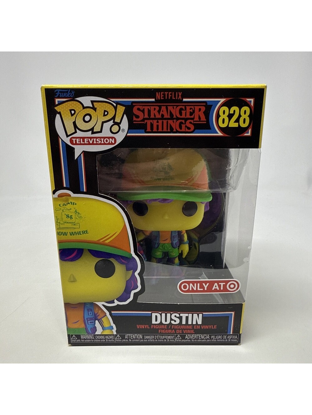 Funko Pop! Dustin #828 Stranger Things Target Exclusive Blacklight